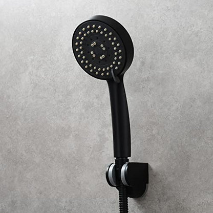 Black Shower Head Holder ABS Wall Mount Adjustable Angle Handheld Shower Bracket for Shower Head, ST01B - style: Black