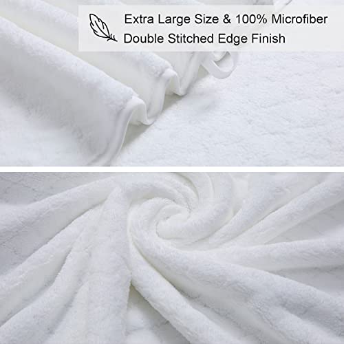 Ycosy Extra Large Bath Towels Set 35x70 Inches - White Luxury 600 GSM Oversized Bath Sheet Towel,Ultra Soft Microfiber - Quick Dry,Highly Absorbent Shower Towels Spa Hotel Bathroom Towel Set (4-Pack) - color: White, size: 4 Piece Bath Towel