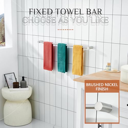 KOKOSIRI Bath Towel Bars Brushed Nickel Bathroom Towel Holder 32-Inch Wall Mounted Racks Bathroom Hardware Accessories Stainless Steel, B4007BR-L32 - color: Brushed Nickel, size: 32-Inch