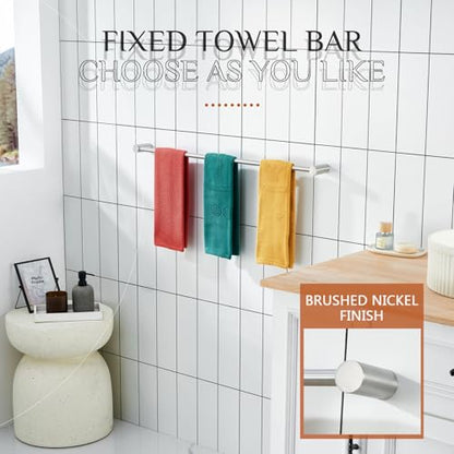 KOKOSIRI Bath Towel Bars Brushed Nickel Bathroom Towel Holder 32-Inch Wall Mounted Racks Bathroom Hardware Accessories Stainless Steel, B4007BR-L32 - color: Brushed Nickel, size: 32-Inch