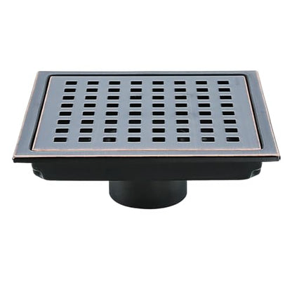 RANDOM Oil Rubbed Bronze Shower Drain Square 6 Inch Shower Floor Drain Grate & Removable Hair Strainer 304 Stainless Steel Shower Drain Cover Bathroom Accessories.RD98738-ORB - color: C-oil Rubbed Bronze-6″ Square