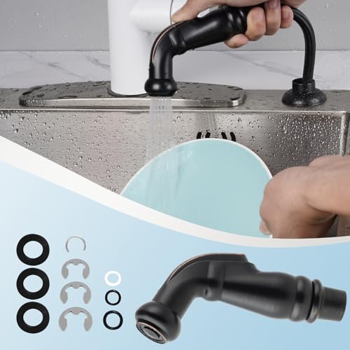 Universal Kitchen Side Sprayer Head, Nozzle Head Only, Oil Rubbed Bronze | NSF/ANSI/CAN 372 Certified, Compatible with Delta, Moen, Kohler and Other OEM Brands Pull Out Spray Head, Nozzle Head Only - color: Oil Rubbed Bronze, style: Nozzle Head Only