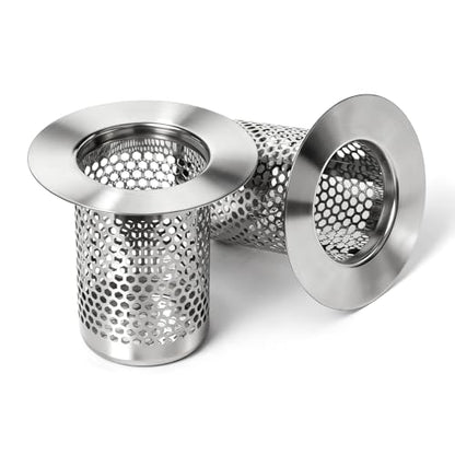 Bathroom Sink Drain Strainer, 304 Stainless Steel Hair Catcher for Bathtub Shower Floor Drain, Bathtub Drain Cover Strainer Basket Fit 1.3" to 2.17" Drain Hole (2PCS) - size: Medium