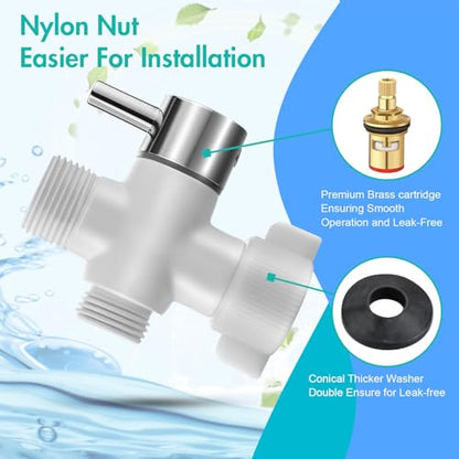 BARROCK Handheld Bidet Sprayer for Toilet, Stainless Steel Metal Made Baby Cloth Diaper Spraying Kit, Bathroom Toilet Bidet Attachment Set for Bathing Pets and Feminine Hygiene, Chrome and White - color: Matte White
