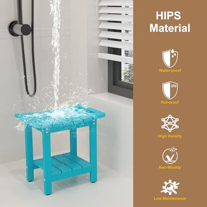 HIPS Shower Benches for Inside Shower, Shower Stool with Space-Efficient Storage Shelf, Waterproof Shower Chair Seat for Spa Bathroom(Sky Blue) - color: Sky Blue
