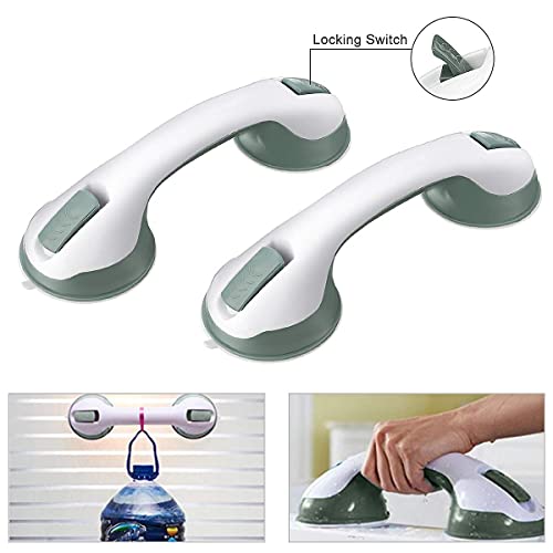 Handrail Bathroom Bathroom Grip Handle Show Tub Suction Cups Grab Bar Handle Support Strong Mount Grab Bar Support 2pcs 12'' Inch