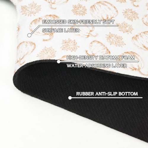 Fall Kitchen Sink Splash Guard Faucet Mat,White Maple Leaf Pumpkin Autumn Thanksgiving Faucet Non-Slip Absorbent Mat,Farmhouse Sink Splash Guard Behind Faucet for Kitchen Bathroom, 15"x5.5" - color: Drying Faucet Mat 18