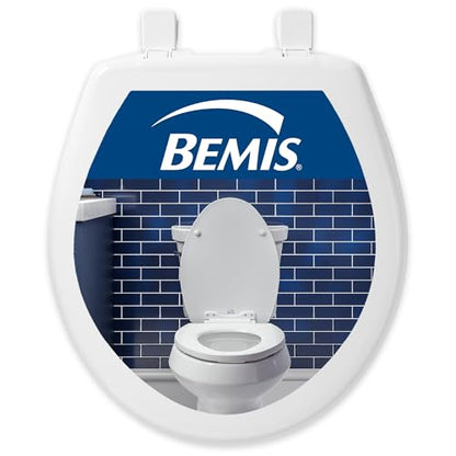 Bemis Slow Close Round Toilet Seat, Easy Clean Hinges, White | Soft close lid never slams, quick-release hinges for deep cleaning, durable plastic, fits all round toilets, 730SLEC - size: Round, style: Slow Close