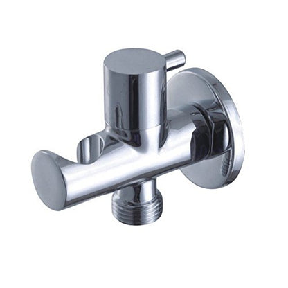 Modern Bathroom Brass Shower Wall Outlet Handheld Shower Spray Head Bracket Holder Supply Elbow Hose Connector with Water Shut Off Switch Flow Control Valve,Chrome - color: Chrome