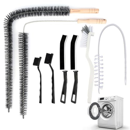 Washing Machine Cleaning Brush,Dryer Vent Cleaner Kit,Crevice Brush for Bathroom, Shower & Kitchen - Scrub Brushes with Long Handle,Household Cleaning Tools Tile, Bathtub, Sink, Grout Cleaning Brushes | Crevice Brush for Bathroom, Shower & Kitchen Scrub B