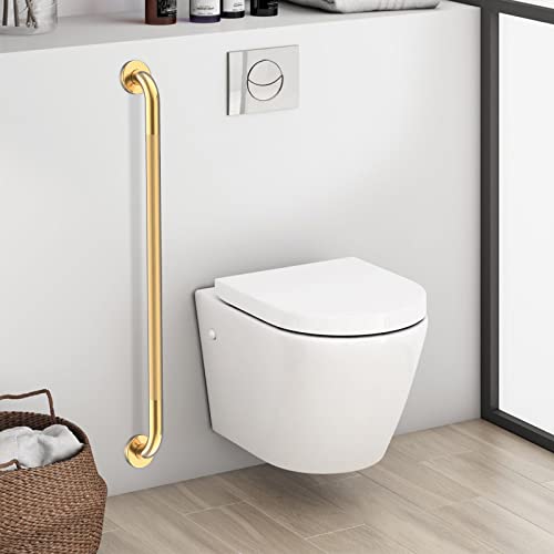 36 Inch Anti Slip Shower Grab Gold, Munzong Bathroom Grab Bar, Knurled Bathroom Balance Bar,Safety Hand Rail Support Handicap Elderly Injury Senior Assist Bath Handle | Knurled Bathroom Balance Bar Safety Senior Hand Rail Support Handicap Elderly Injury A