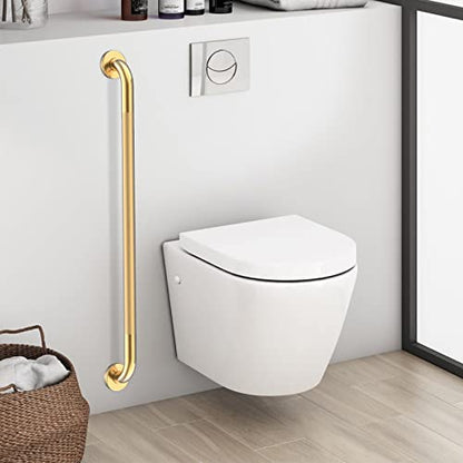 36 Inch Anti Slip Shower Grab Gold, Munzong Bathroom Grab Bar, Knurled Bathroom Balance Bar,Safety Hand Rail Support Handicap Elderly Injury Senior Assist Bath Handle | Knurled Bathroom Balance Bar Safety Senior Hand Rail Support Handicap Elderly Injury A
