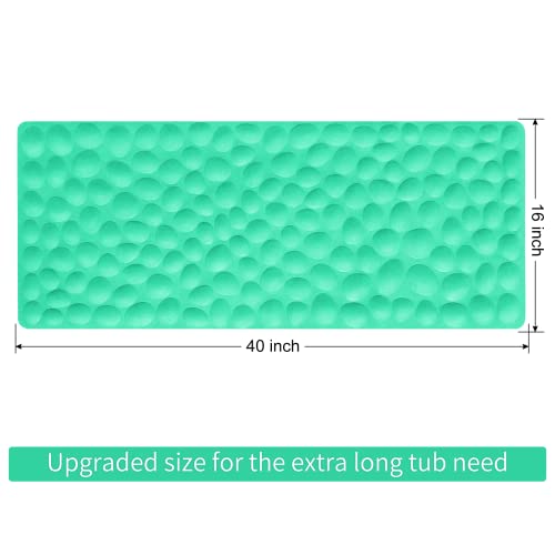 Non-Slip Bathtub Mat OTHWAY Soft Rubber Bathroom Bathmat with Strong Suction Cups (Fruit Green, 16x40 inch) - color: Fruit Green, size: 40" x 16" (Rectangular)