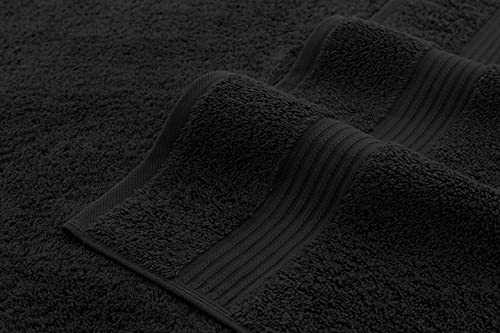 Cotton Paradise 100% Cotton Turkish Towel Set, Soft Absorbent Quick Dry, 4 Piece Bath Towel Set, Coal Black - color: Coal Black, size: 27"x54"