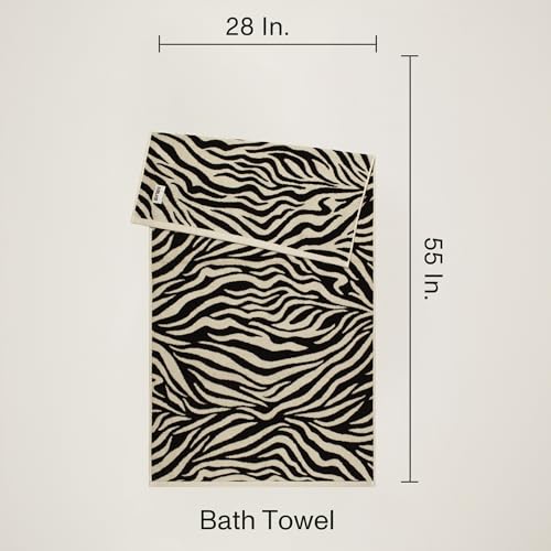 Everlayer Luxury Bath Towels, 2 Pack, 28 x 55 Inch, Made in Portugal | 500 GSM, 100% Combed Cotton, Utra-Soft & Plush, Reversible Design, Oeko-Tex Certified, Incl 2 Pcs Bath Towels,Black Allover - color: Black Allover, size: Bath Towel, style: 2 Pcs
