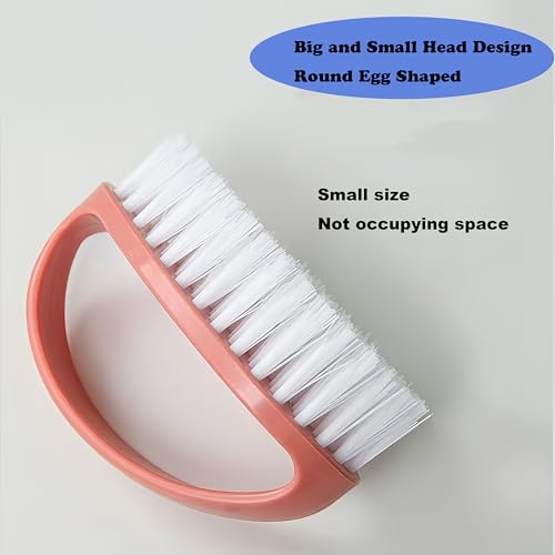 Scrubbing Brushes for Cleaning Small Scrub Brush with Nylon Stiff Bristles | 2 Pack Heavy-Duty Scrubber Cleaner Brush Multi-Purpose Cleaning Brush for Bathroom,Showe,Sink,Kitchen,Bathtub,Floor -Compact - color: Pink + Purple