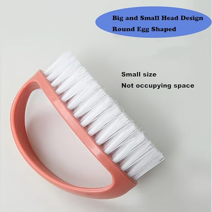 Scrubbing Brushes for Cleaning Small Scrub Brush with Nylon Stiff Bristles | 2 Pack Heavy-Duty Scrubber Cleaner Brush Multi-Purpose Cleaning Brush for Bathroom,Showe,Sink,Kitchen,Bathtub,Floor -Compact - color: Pink + Purple