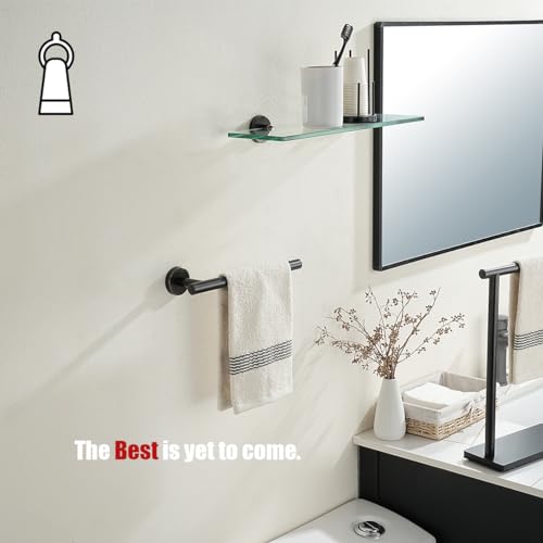 JQK Hand Towel Holder Towel Ring Oil Rubbed Bronze, 10 Inch Thicken 0.8mm 304 Stainless Steel Bathroom Hand Towel Bar, 9 Inch Useable Length Wall Mount Towel Rack Hanger, ORB, THH110L9-ORB - color: Oil Rubbed Bronze