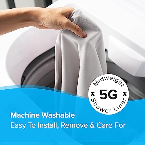 SlipX Solutions Protected Shower Curtain Liner, 5G Thicker Liner, 70"x72", White - color: White 5g