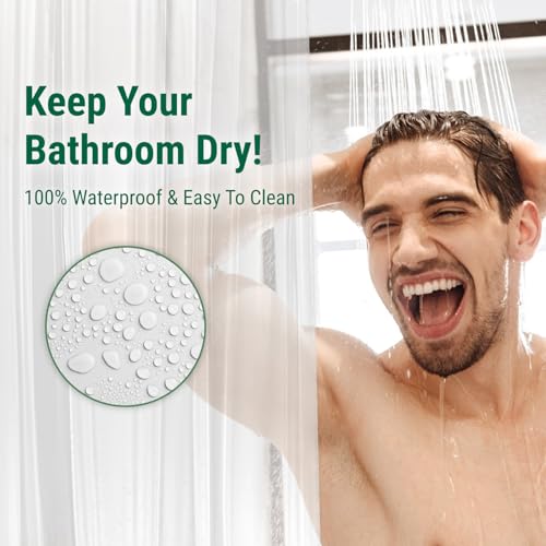 Bowery Home NOT Made in China Eco-Friendly Recycled PEVA Shower Curtain Liner – Waterproof, Sustainable, Non-Toxic Shower Curtain Liner, with Rust-Proof Grommets, 72x72IN, 8G – Clear - color: 8g / Clear