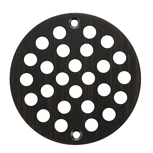 Round 4 Inch Screw-in Round Floor Drain Cover Replacement Shower Drainer Grate with Screws (ORB) - color: Orb
