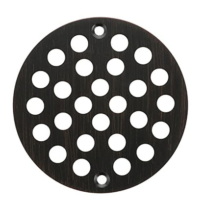 Round 4 Inch Screw-in Round Floor Drain Cover Replacement Shower Drainer Grate with Screws (ORB) - color: Orb