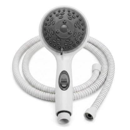 Dura Faucet DF-SA432K-WT RV Handheld Shower Wand Hose Kit (White) | Eco on/off switch pauses flow to save water in tight showers. Fits standard RV shower hoses. - color: White, size: Wand & Hose Kit