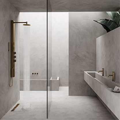 VIGO Elan 24 in. Linear Shower Drain in Matte Brushed Gold - VG07002MG - color: Matte Brushed Gold, size: 24 in.
