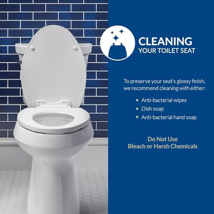 Mayfair Athens Toilet Seat, Easy Clean Hinges and Durable Wood Seat, Elongated, White - size: Elongated