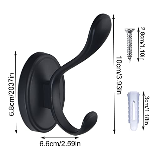 Coat Hooks Matte Black Bathroom Towel Hooks Modern Wall Hooks Heavy Duty 4 Pack, Wall Mounted Rustproof Metal Shower Hook for Bathrooms Bedroom Kitchen Hotel Garage - color: Black, size: Style B