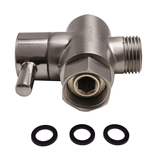 Shower Arm Diverter Valve for Hand Held Showerhead and Fixed Spray Head,G 1/2 3-Way Bathroom Universal Shower System Replacement Part/Brass (Brushed Nickel) - color: Brushed Nickel
