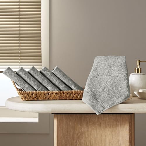 Ozdilek 6-Piece Washcloth Set 13x13 Towels 100% Turkish Cotton, Soft, Absorbent, Gentle on Sensitive Skin, Multi-Purpose Use, Washable, Reusable, Ideal for Baby Care & Spa 6 Towels (Light Brown) - color: Light Brown