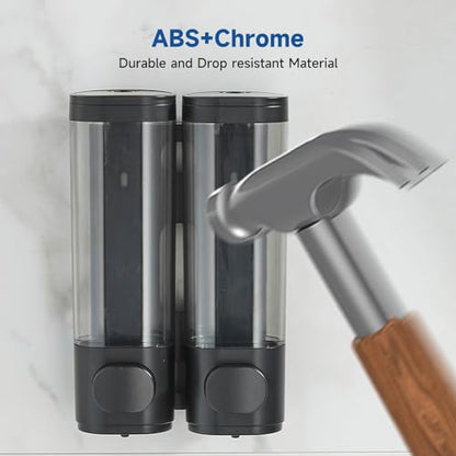 Cabo Deseado Shampoo and Conditioner Dispenser,Shower Soap Dispenser 3 Chamber No Drill Wall-Mounted Shampoo Dispenser for Shower Wall Mounted Shower Dispenser for Bathroom Hotel Matte Black - color: Matte Black 2 Chamber