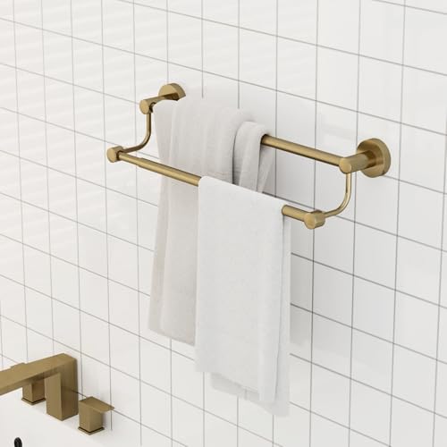 Double Towel Bar Bathroom Towel Rack Towel Rod Holder Antique Brass | Adjustable 16-26 In,Wall Mounted Towel Holder, Stainless Steel, Rustproof, Towel Bar Rod Hanger Hardware Accessories Hotel - color: Antique Brass