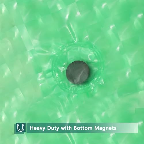 Green Shower Curtain Liner, 100% Waterproof EVA 3D Shower Curtains with 3 Duty Heavy Bottom Magnets and 12 Rust Proof Grommets, 72x72 Weighted Shower Liner for Shower Stall, Bathtubs - color: Green Square