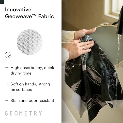 GEOMETRY Kitchen Tea Towels - Quick Dry Microfiber Dish Towels for Kitchen - Meadow 18" x 30" - 5 Pack - color: All Lined Up, style: Kitchen Towel - Quintuple