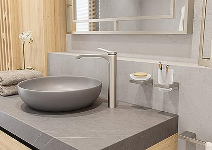 Hansgrohe AddStoris Modern Towel Ring in Brushed Nickel, 41754820 - color: Brushed Nickel
