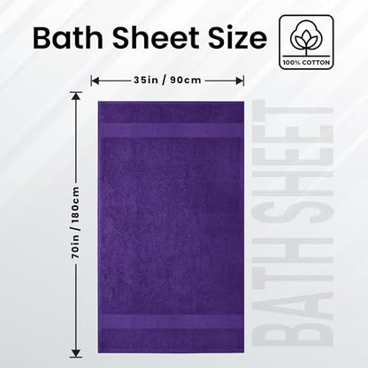 Infinitee Xclusives – Luxury Bath Sheets Towels – 1 Pack 600 GSM (35X70 Inches) – 100% Ring Spun Cotton Large Bath Towels for Bathroom (Profound Purple, Bath Sheets - Pack 1) - color: Profound Purple, size: Bath Sheet - 1 Pack