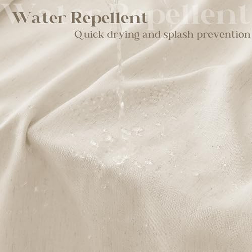 Beige Linen Shower Curtain for Bathroom Water Repellent 36x72 Inch | Small Stall Narrow Size Half, Shower Curtains, Tan Earthy Tone, Boho Farmhouse Rustic, RV Drapes, with Hooks, 36 x 72 Inches - color: Warm Beige, size: 36"W x 72"L (Pack of 1)