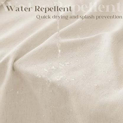 Beige Linen Shower Curtain for Bathroom Water Repellent 36x72 Inch | Small Stall Narrow Size Half, Shower Curtains, Tan Earthy Tone, Boho Farmhouse Rustic, RV Drapes, with Hooks, 36 x 72 Inches - color: Warm Beige, size: 36"W x 72"L (Pack of 1)