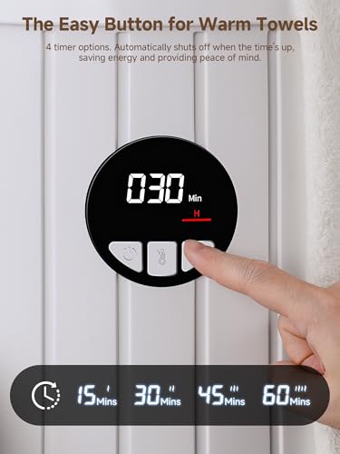 AAOBOSI Large Towel Warmers for Bathroom with Digital Display,20L 4 Timer& Auto Shut Off，Fast Warming, Blankets & Robes, Portable Electric Warmer for Bathroom,SPA，PJ's and More