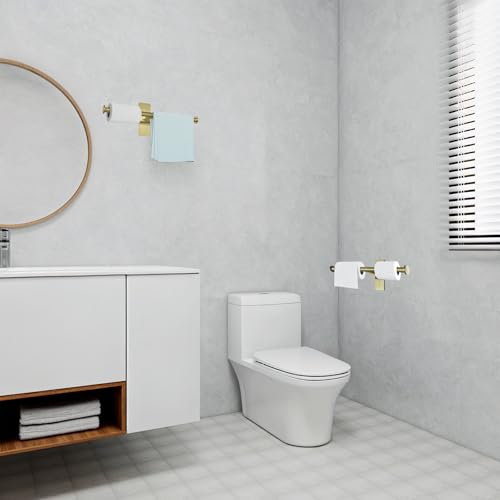 Double Roll Toilet Paper Holder, OBODING, Gold Stainless Steel Toilet Roll Holder, Adhesive or Drilling Toilet Paper Holder Wall Mount for Bathroom (Gold) - color: Gold
