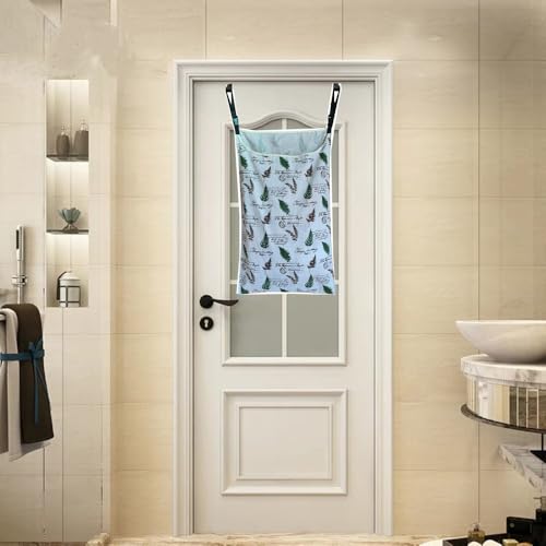 Hanging Laundry Hamper Bag, Stylish Durable Space Saving Laundry Bag with Zipper and Wide Open Top, Basket for Home, Dorm, or Travel, Hangs from Rails, Doors and Hooks