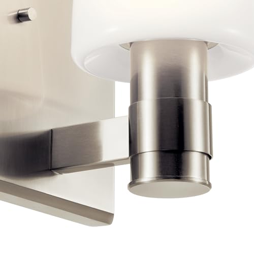 Kichler Adani 8.5" 1-Light Wall Sconce Light, Brushed Nickel | Opal glass creates soft ambient lighting for bathrooms, kitchens, bedrooms and hallways, 55174NI - color: Brushed Nickel, size: 8.5"
