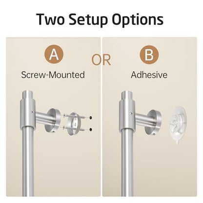 KES No Drill 30-Inch Shower Slide Bar with Adjustable Handheld Shower Head Holder, Self Adhesive, Universal Fit, SUS304 Brushed Stainless Steel Drill-Free for Bathroom, F209S78DF-BS - color: Brushed Finish, style: 30.7-Inch+Self-adhesive Mounted