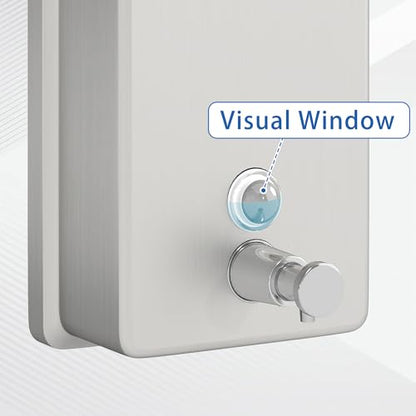 HARDURA Commercial Soap Dispenser Wall Mount Stainless Steel | Vertical, Manual Liquid Pump, Rust-Proof, Leak Free for Bathroom, 43.96oz (1300ml)
