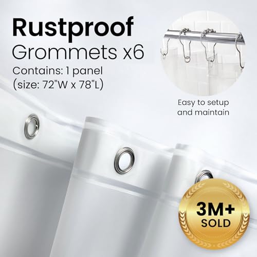LiBa Shower Curtain PEVA 8G, 72x78 Inch Waterproof Clear | Non-Toxic shower liner, waterproof plastic shower curtain, rust-proof grommets, weighted magnets, bathroom accessories - color: 8g Peva - Clear, size: 72"W x 78"L (Pack of 1)