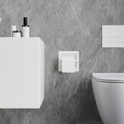 Recessed Toilet Paper Holder White,Pivoting Toilet Tissue Holder,Made of SUS304 Stainless Steel, in Wall Toilet Paper Holder with Bracket - color: White