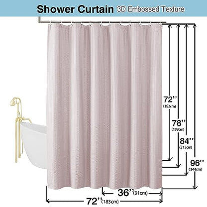 Aiyufeng Moga Stall Fabric Shower Curtain - Soft & Lightweight Small Shower Curtain with Texture for Narrow Stall Size, Machine Washable, 36" Wx72 L, Pink - color: Pink, size: 36"W x 72"L (Pack of 1)