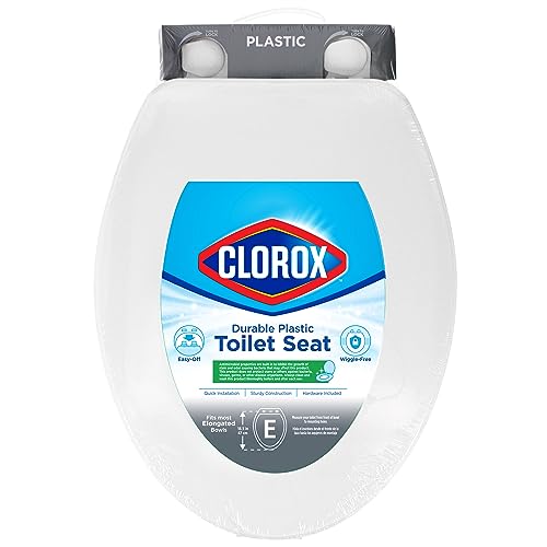 Clorox Elongated Plastic Toilet Seat with Easy-Off Hinges, Wiggle-Free - style: Elongated Plastic